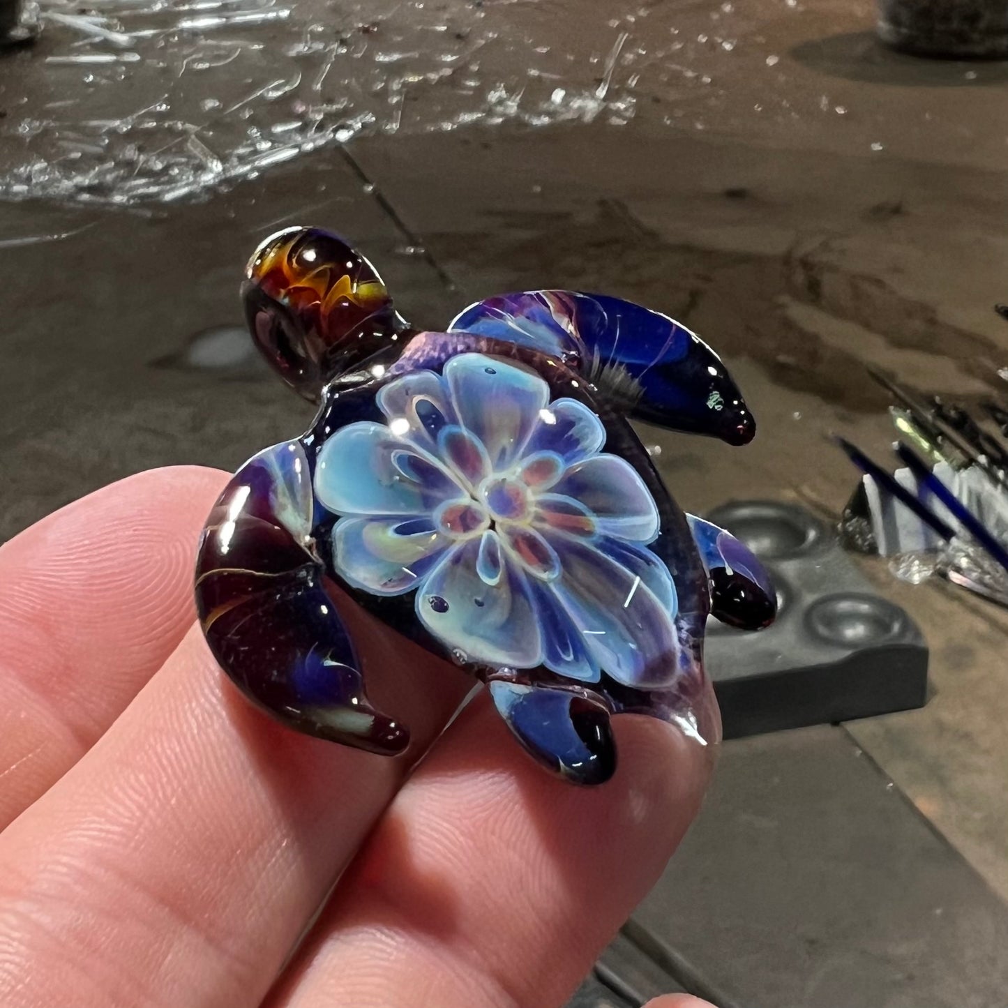 Flower Turtle Pendant