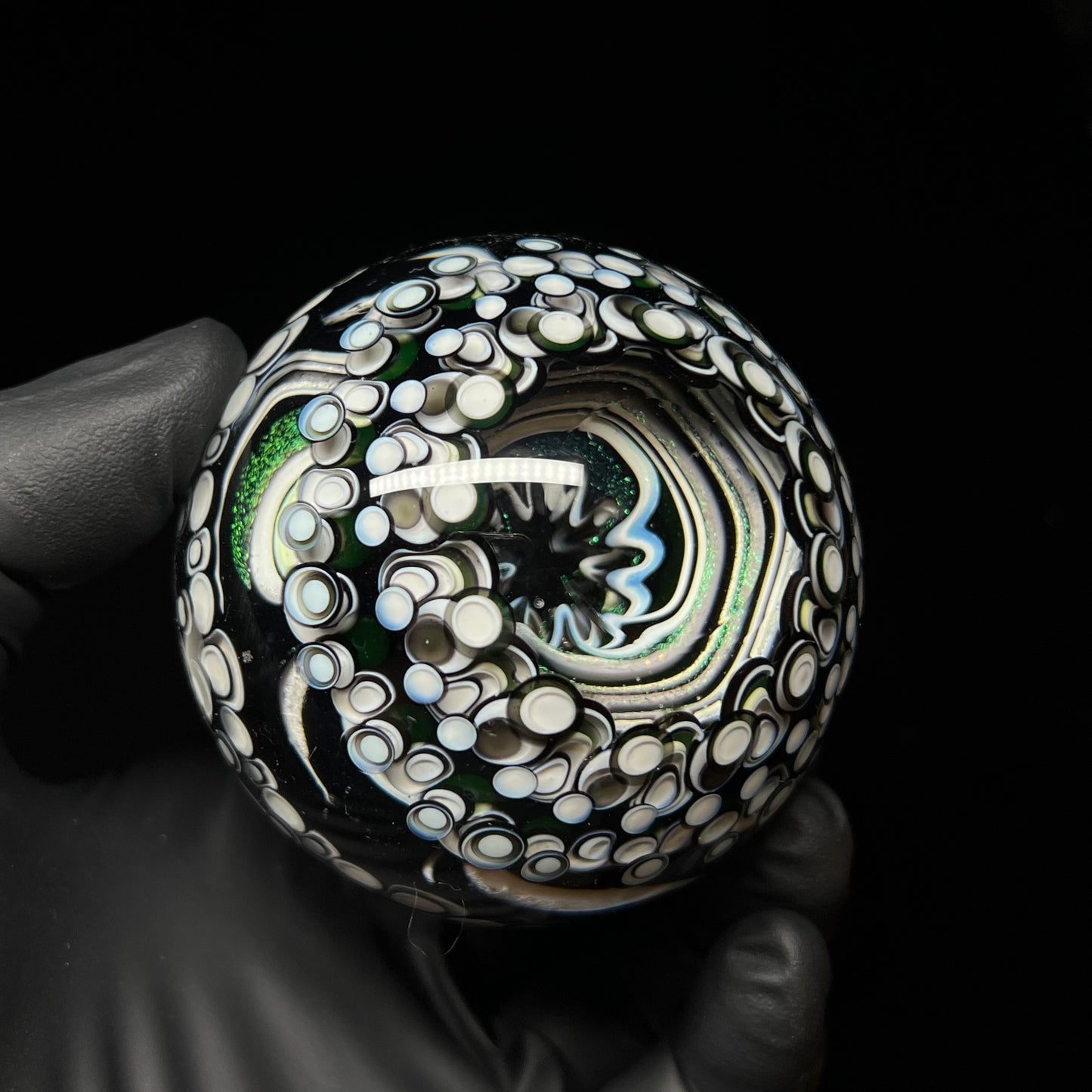 UV Black and White Opal Eater Cave Marble