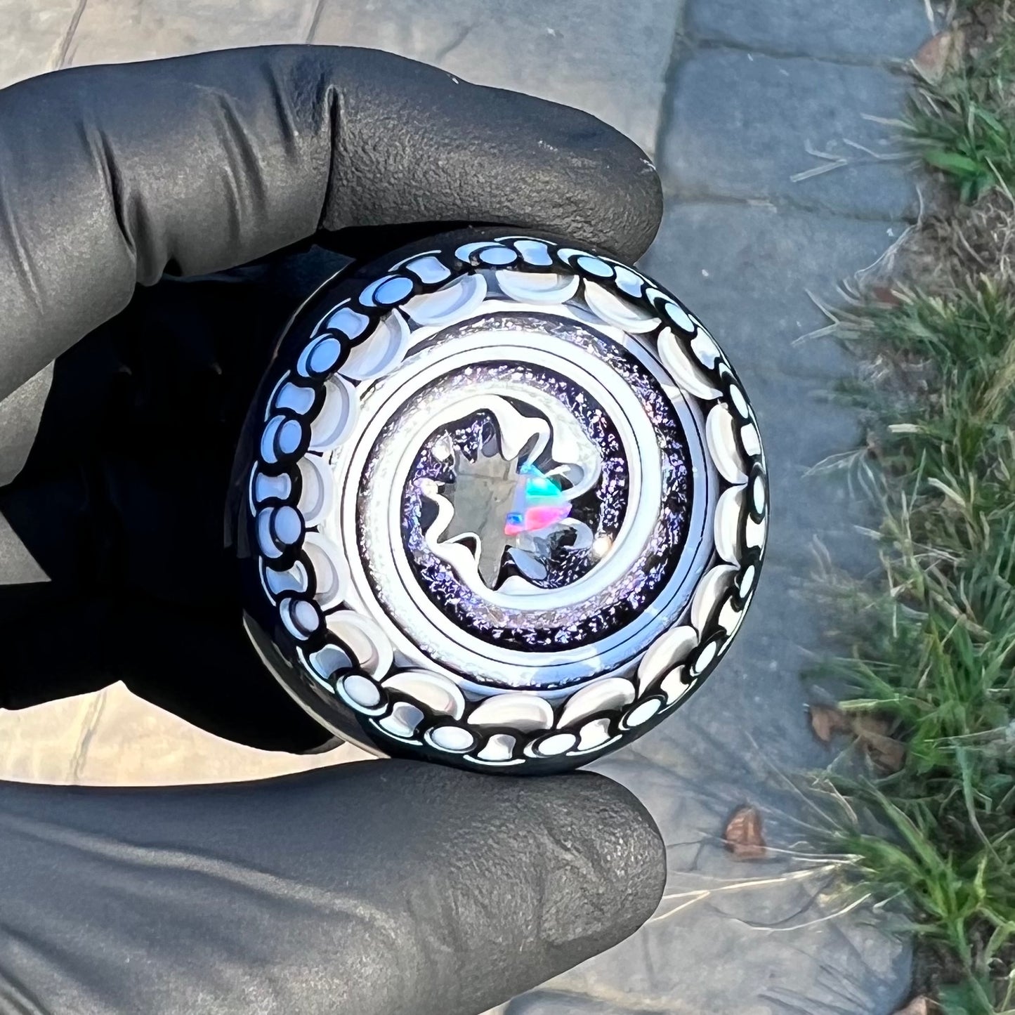Black and White Opal Eater Cave Marble
