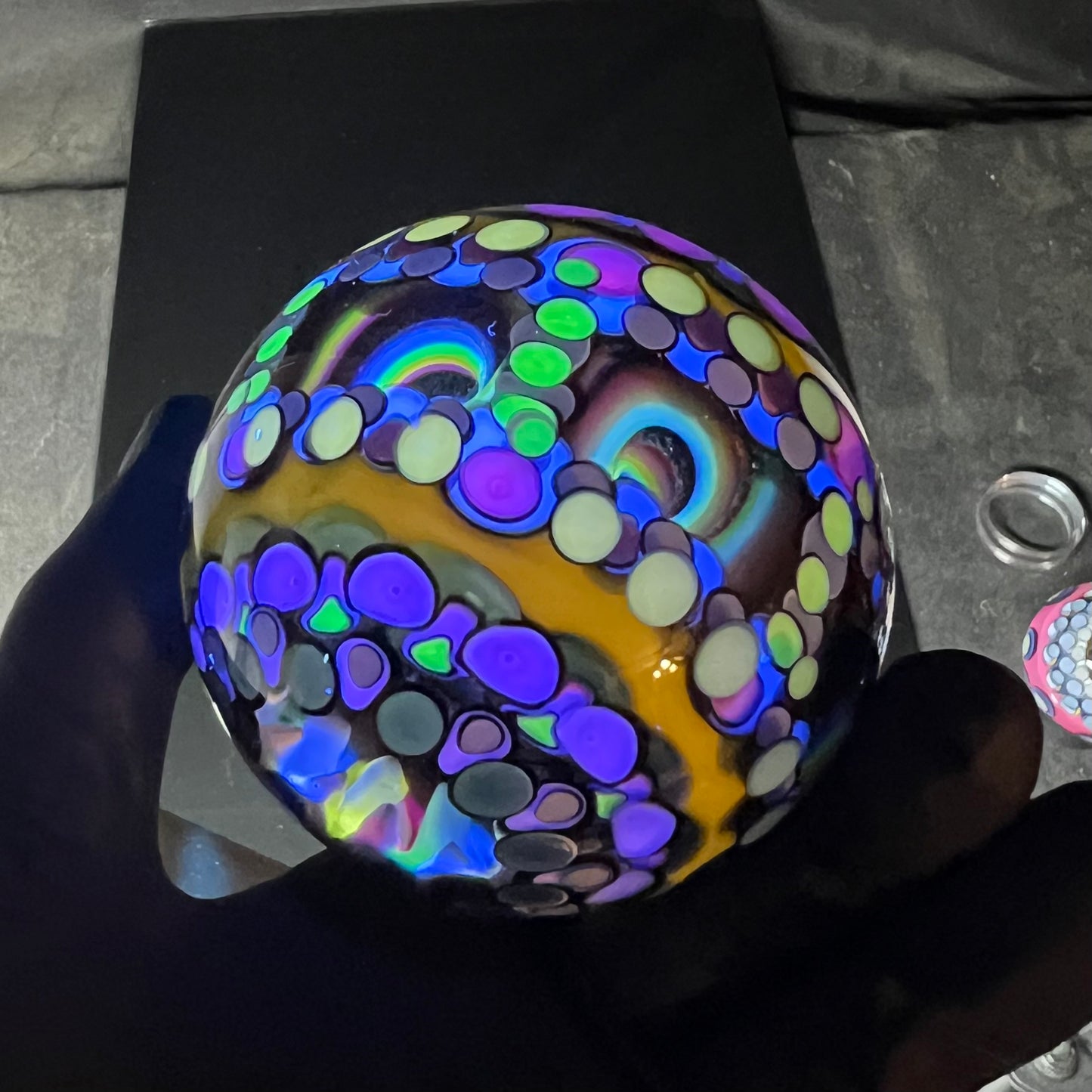 3 inch UV Opal Eater Cave Marble