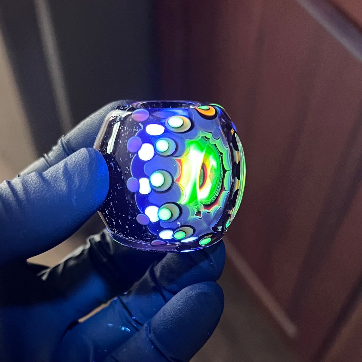 3inch UV Opal Eater Cave Marble and Stand Set