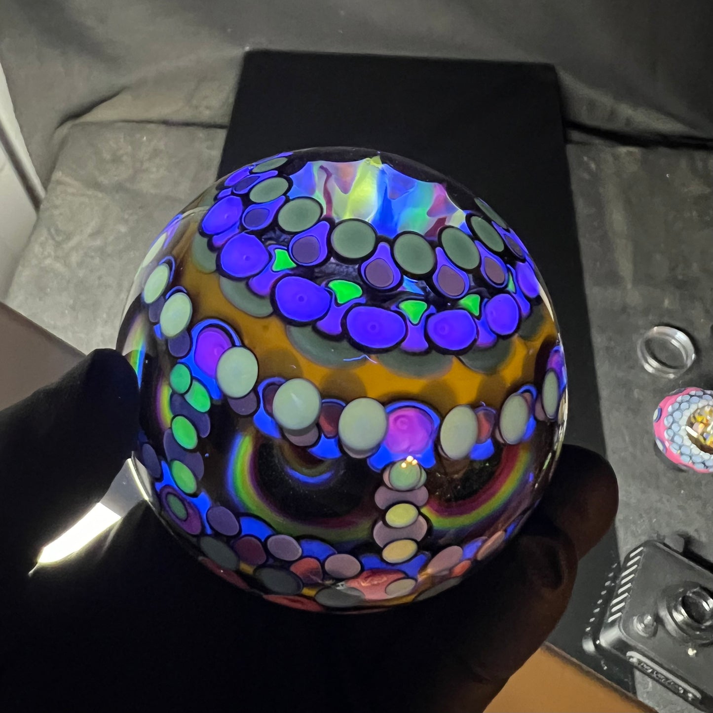 3 inch UV Opal Eater Cave Marble