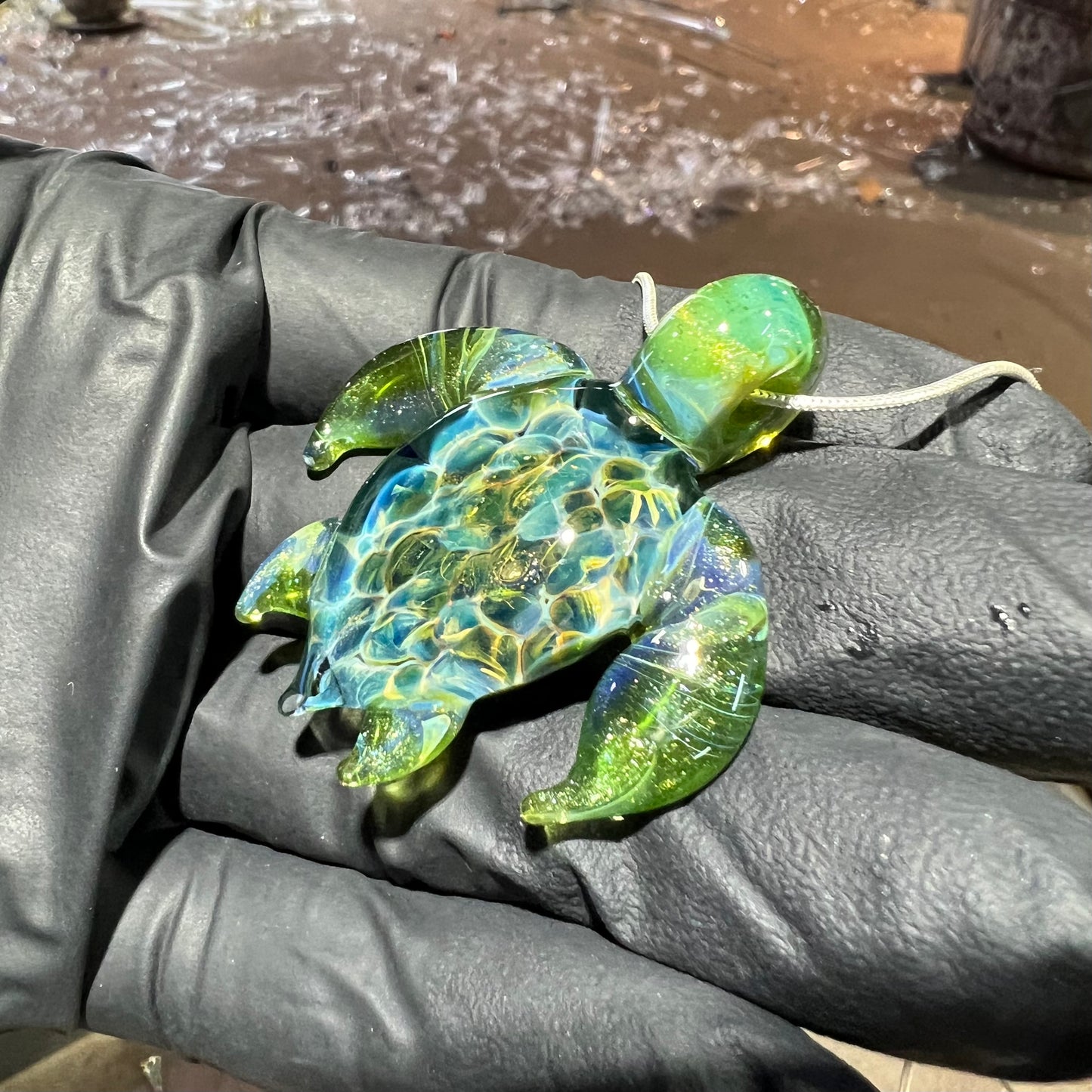 Mystical Green Sea Turtle Pendant 1