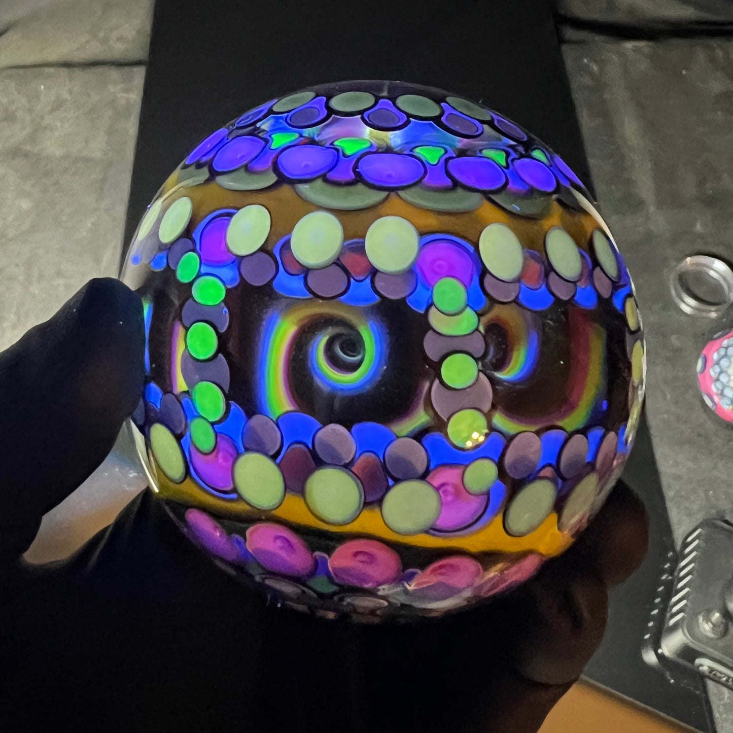 3 inch UV Opal Eater Cave Marble