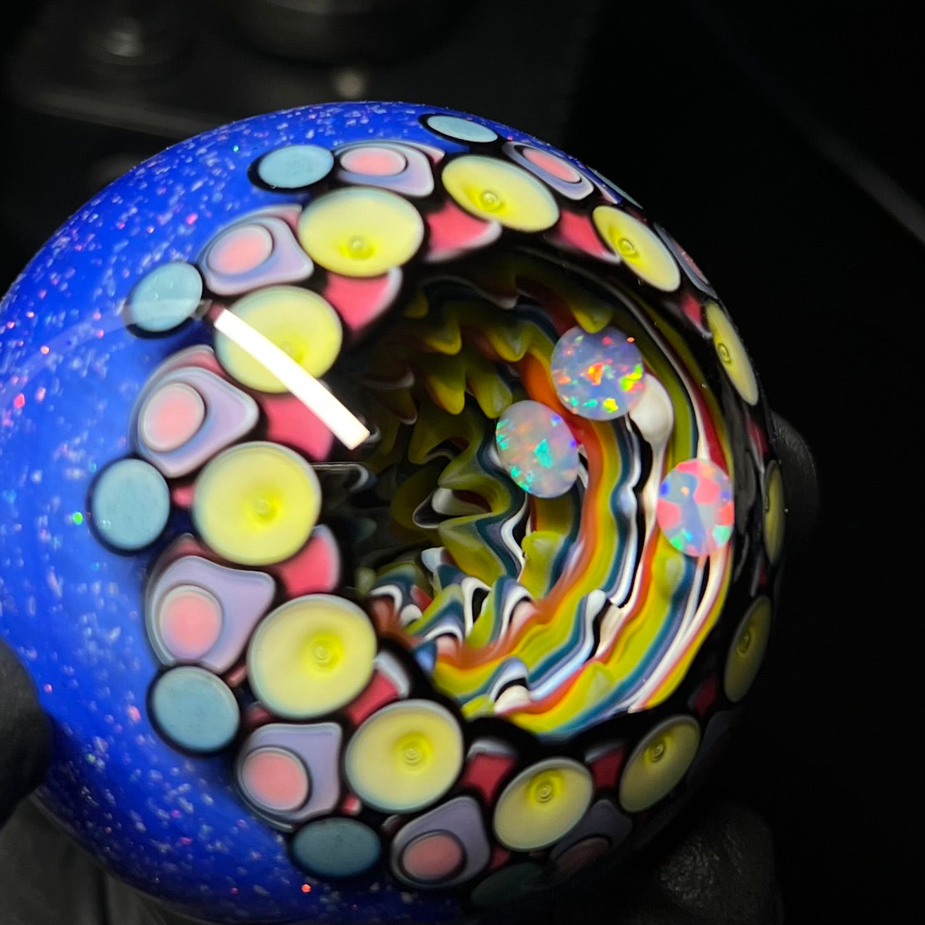 2 and 1/4” Opal Eater Cave Marble