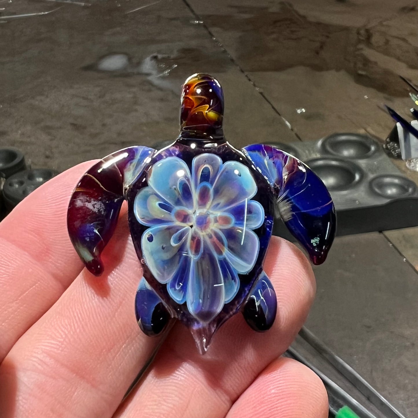 Flower Turtle Pendant