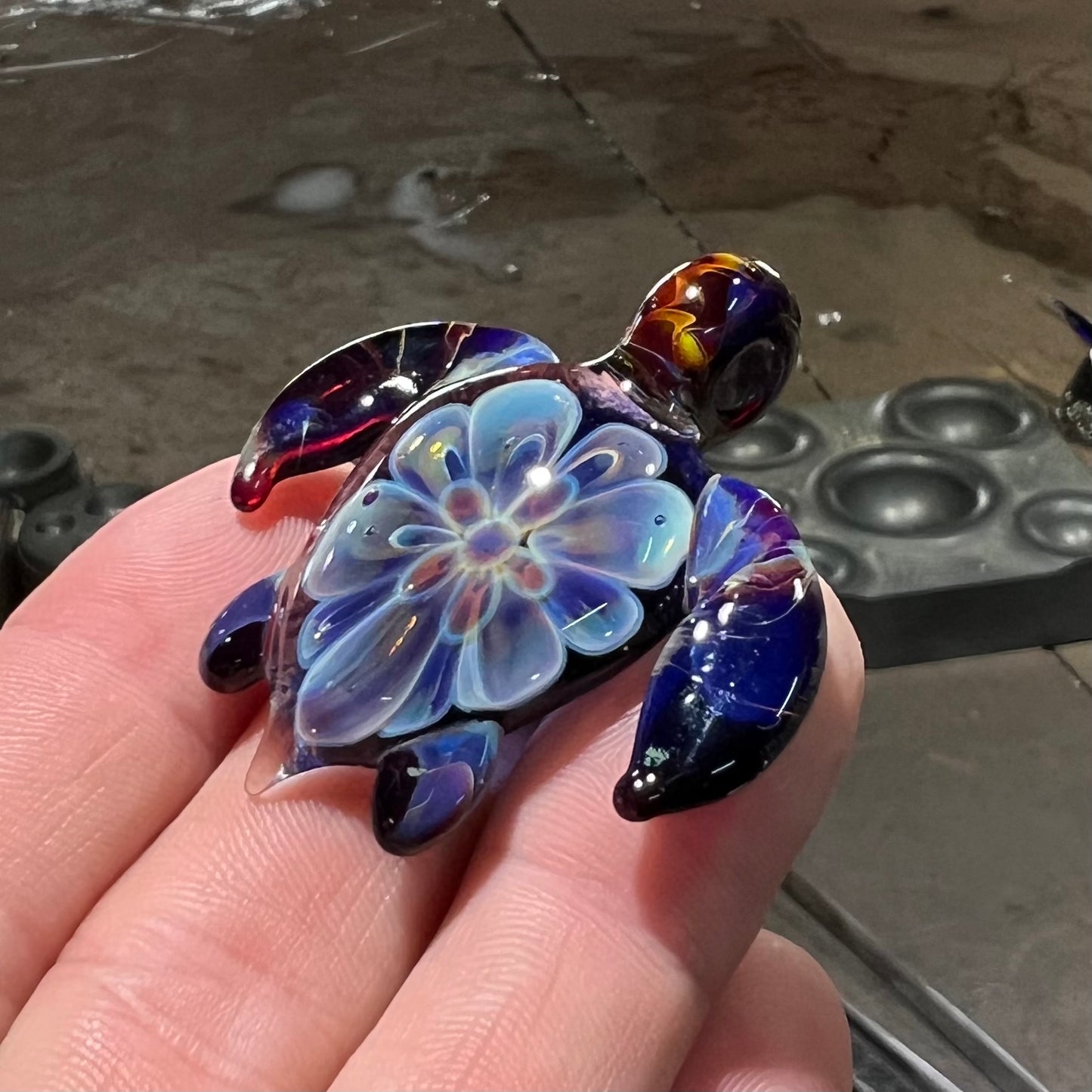 Flower Turtle Pendant