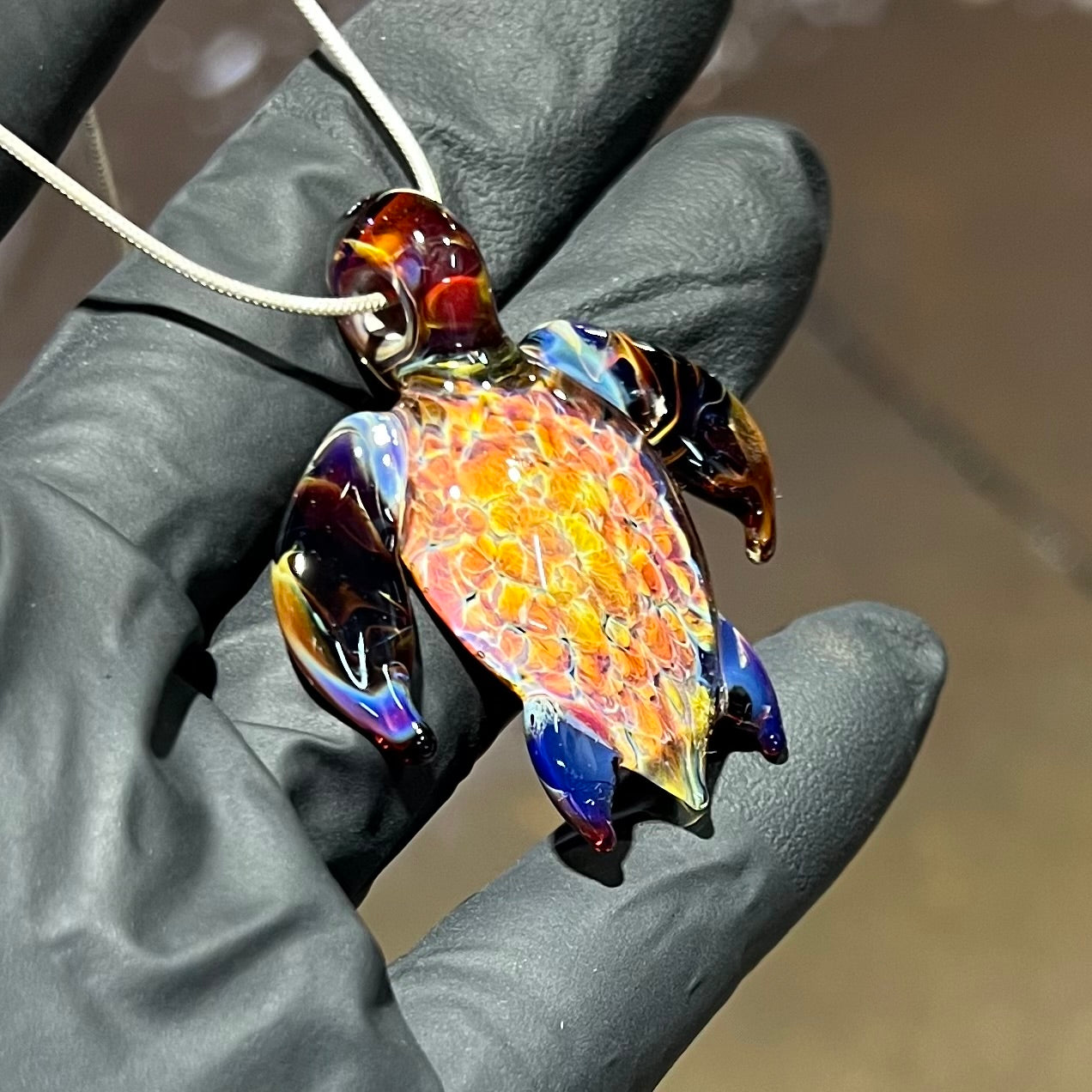 Amber Sea Turtle Pendant 1