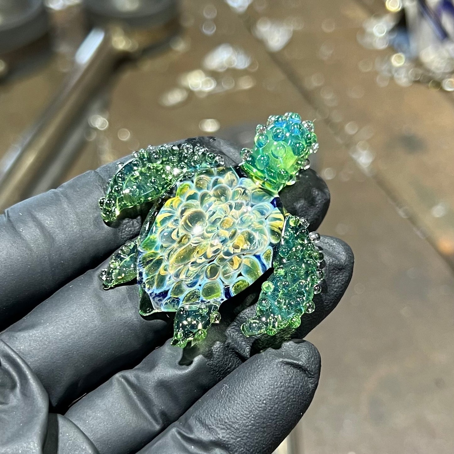 Ocean Mist Sea Turtle Pendant