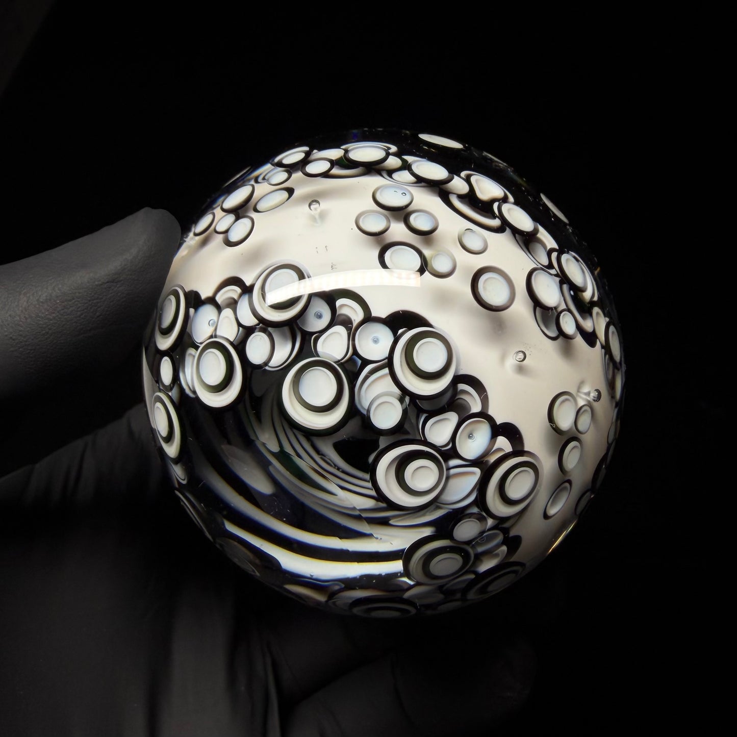 UV Black and White Opal Eater Cave Marble