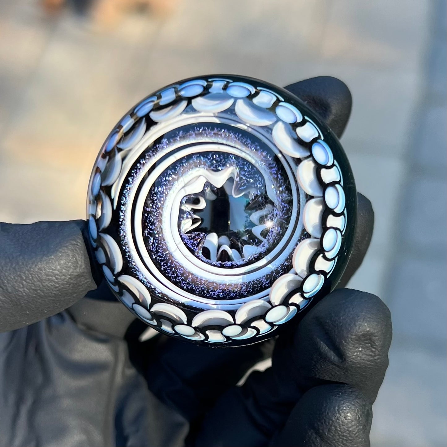 Black and White Opal Eater Cave Marble