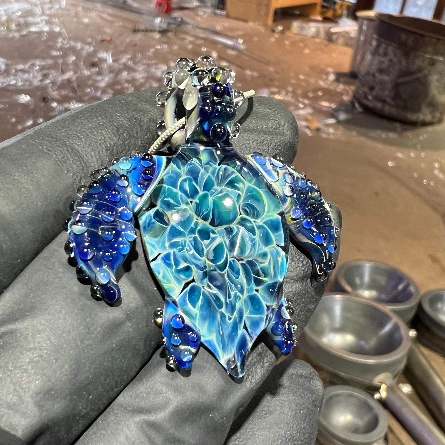 Marine Blue Sea Turtle Pendant 3