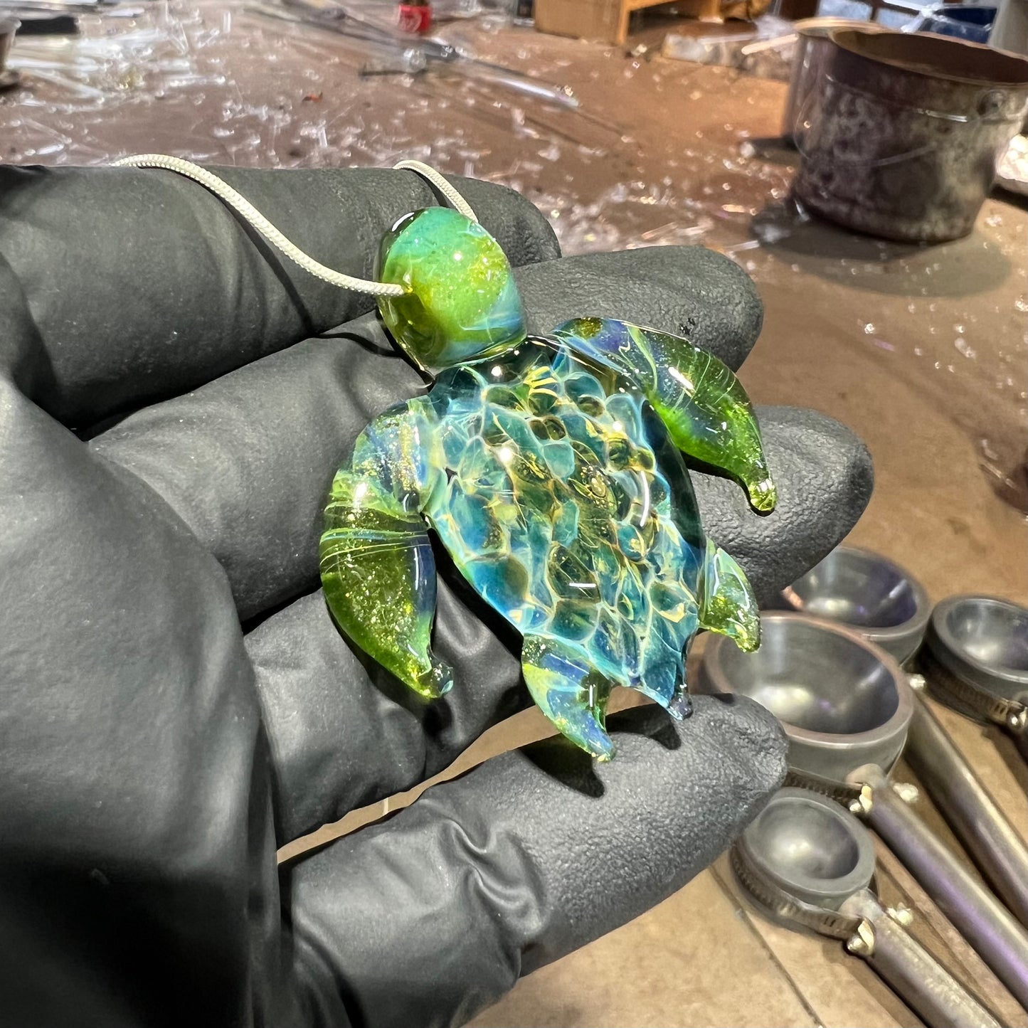 Mystical Green Sea Turtle Pendant 1
