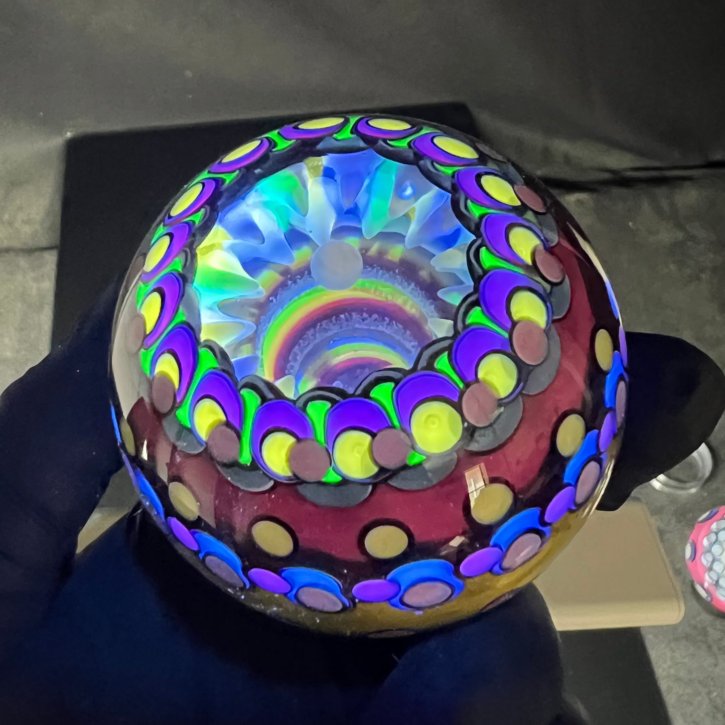 68mm BIG UV Opal Eater Vortex Cave Marble