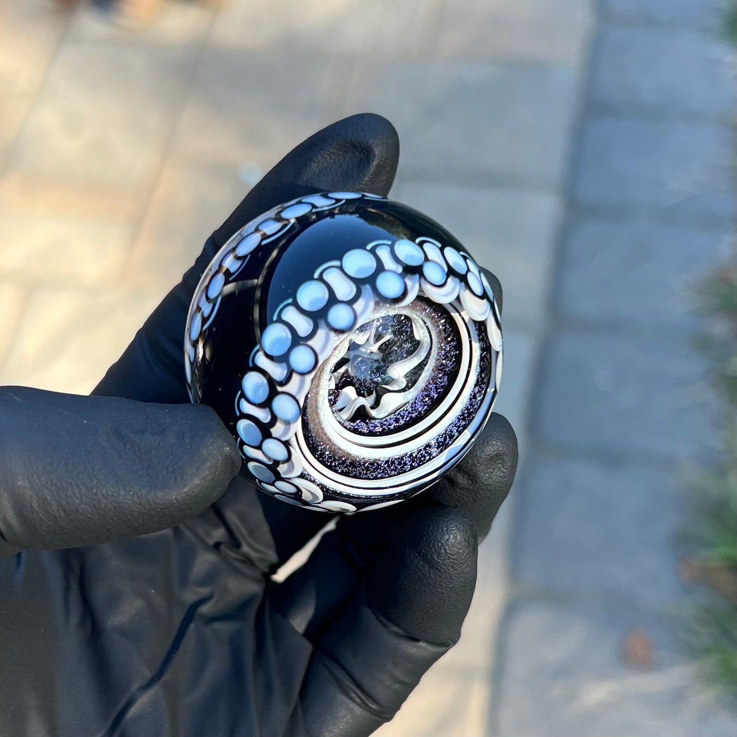 Black and White Opal Eater Cave Marble