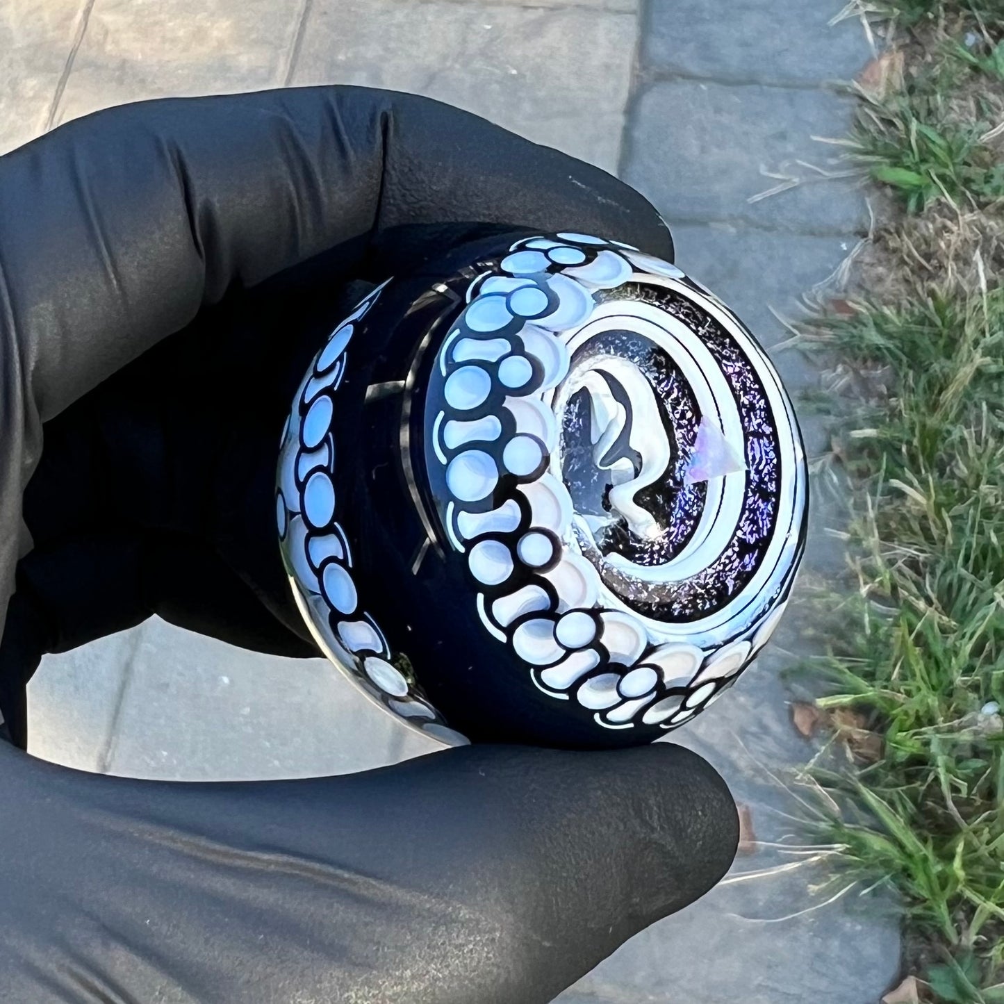 Black and White Opal Eater Cave Marble