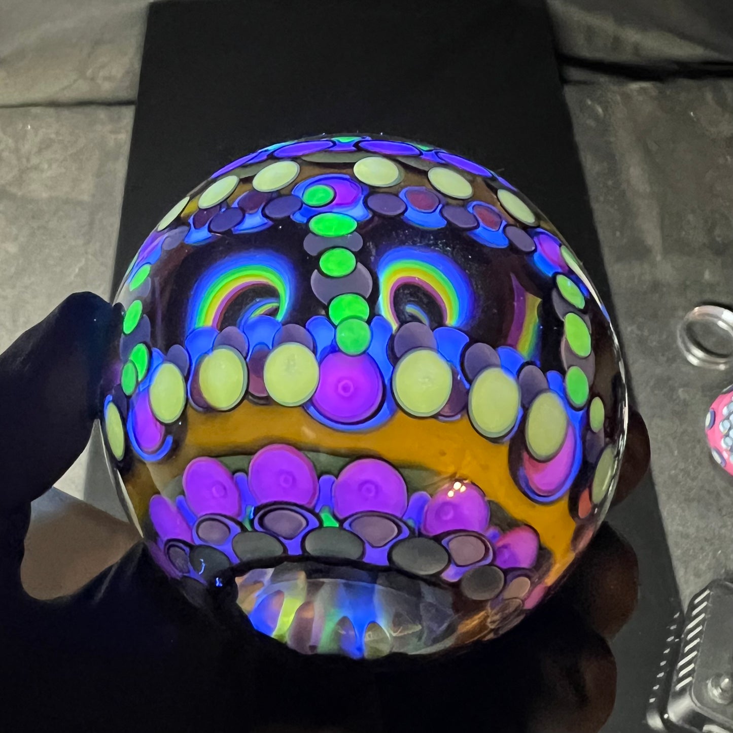 3 inch UV Opal Eater Cave Marble