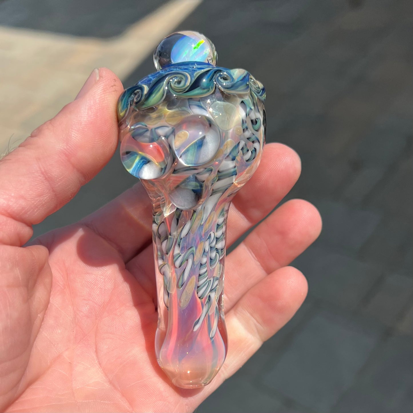 Inside out Spoon with opal