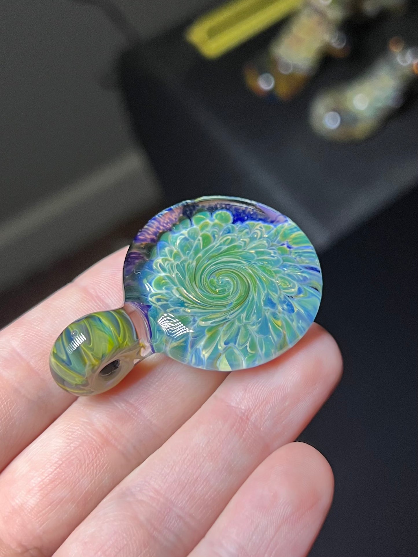 Color Burst Swirl Pendant #13