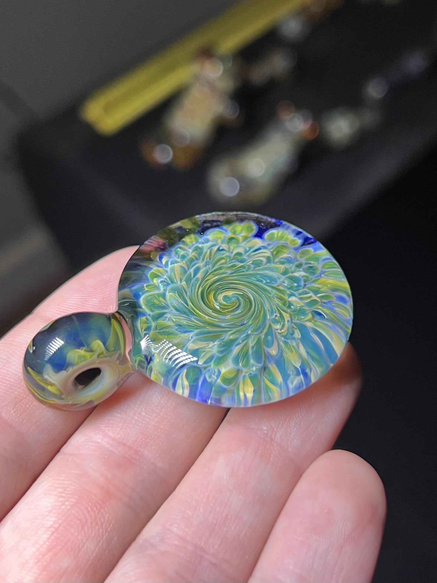 Color Burst Swirl Pendant #14
