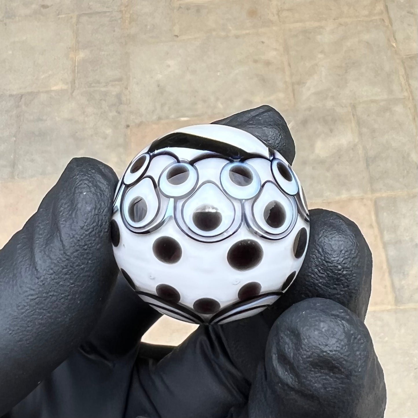 Mini Black and White Vortex Marble