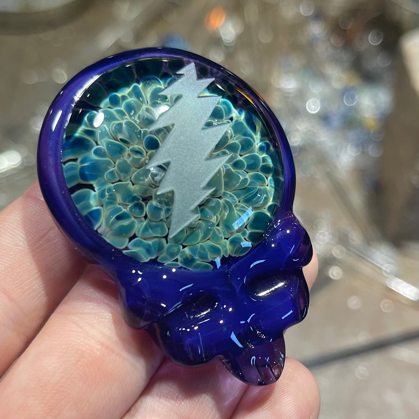 Stealie Pendant with Carved Bolt