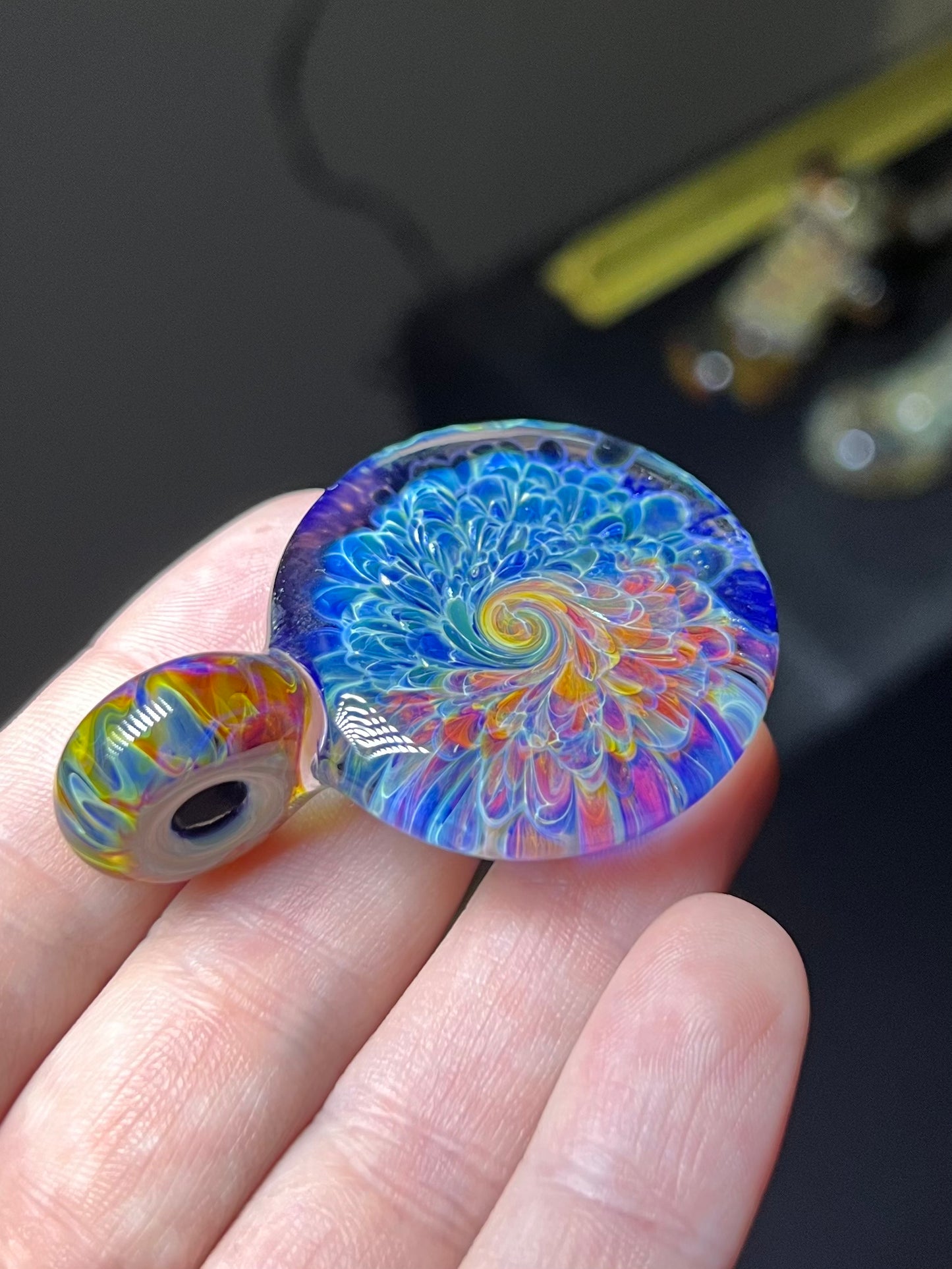 Color Burst Swirl Pendant #11