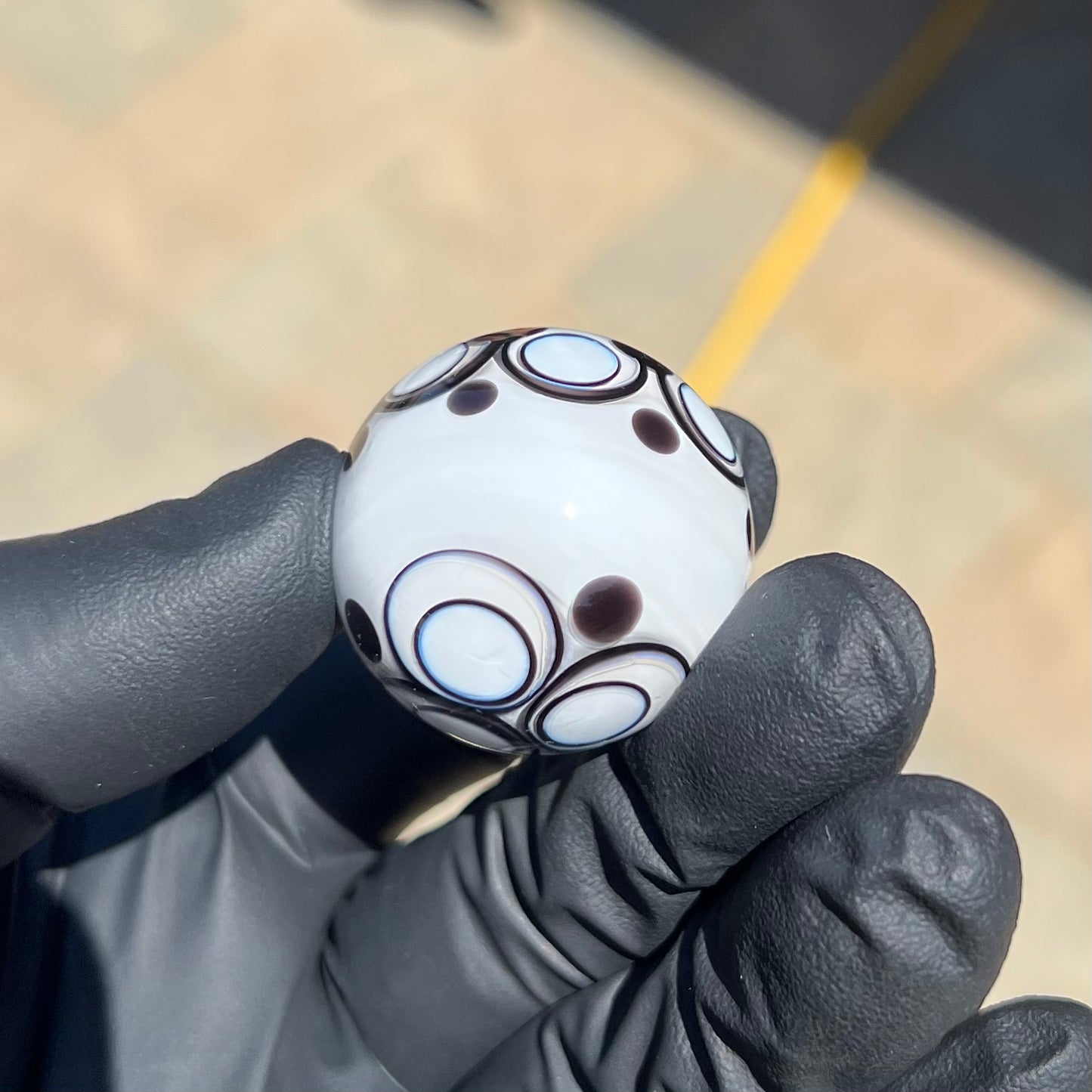 Mini Black and White Vortex Marble