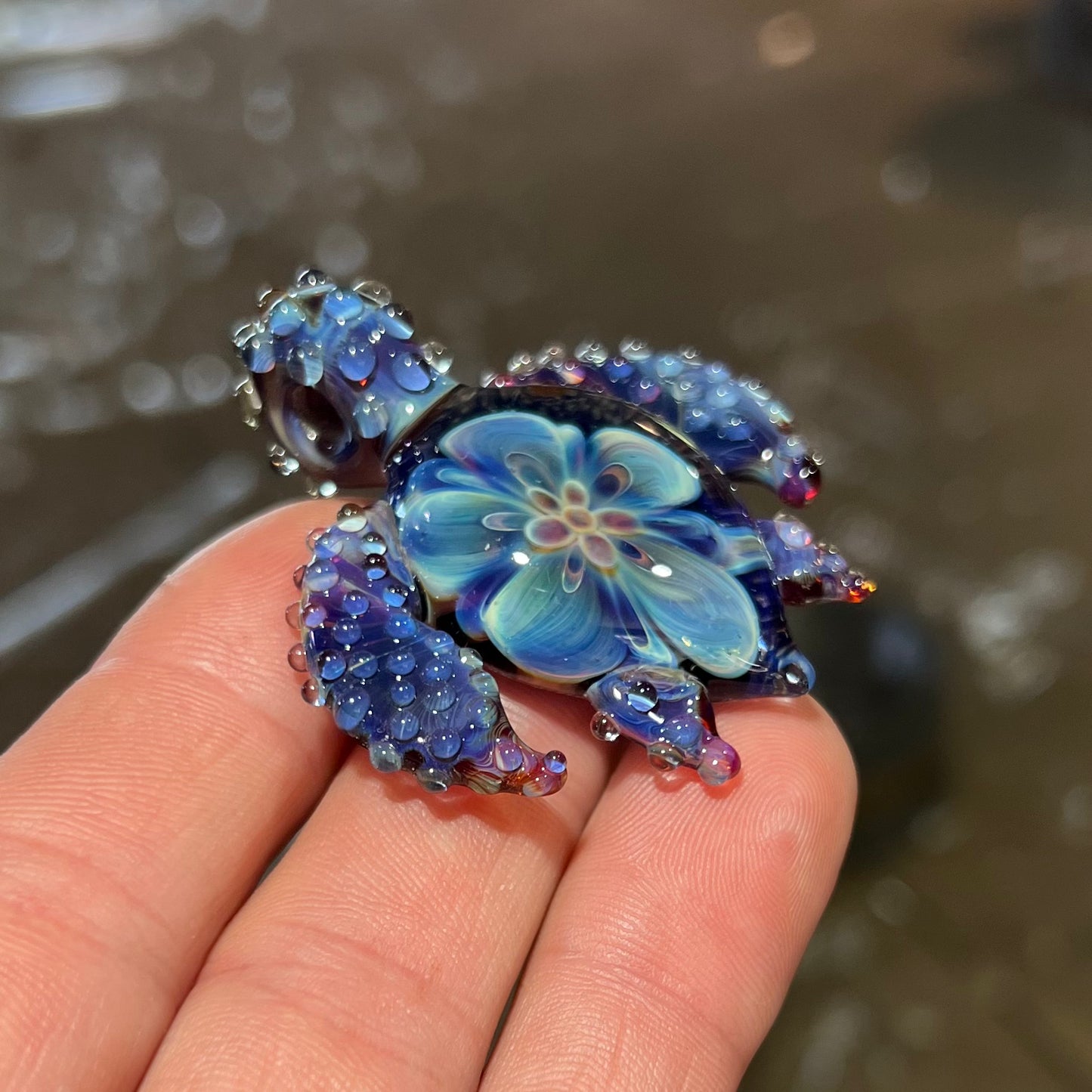 Flower Shell Sea Turtle Pendant