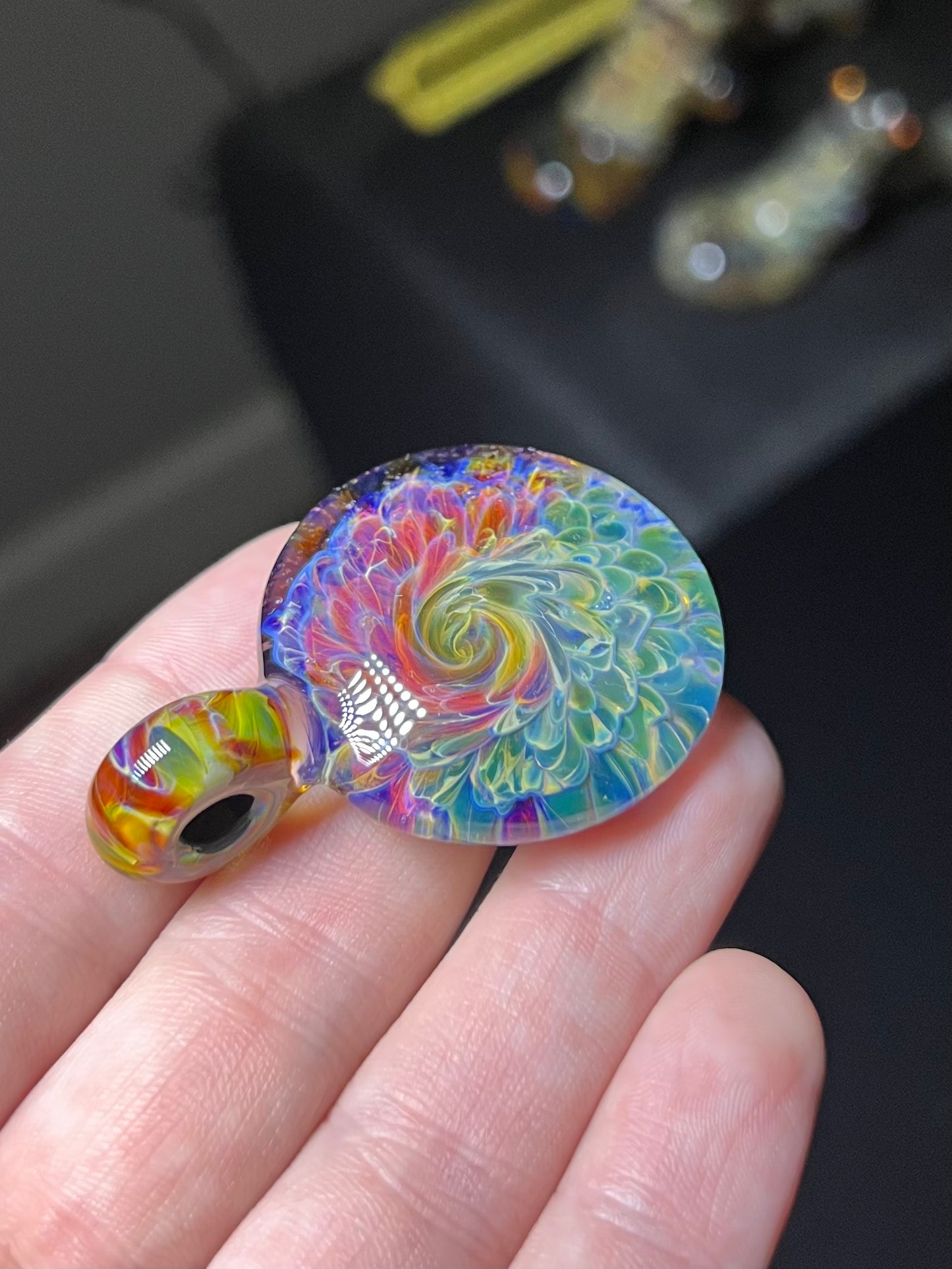 Color Burst Swirl Pendant #2A