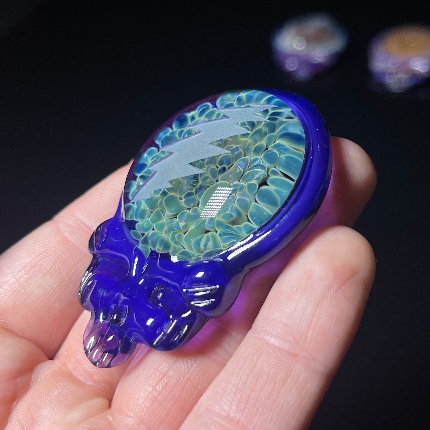 Stealie Pendant with Carved Bolt