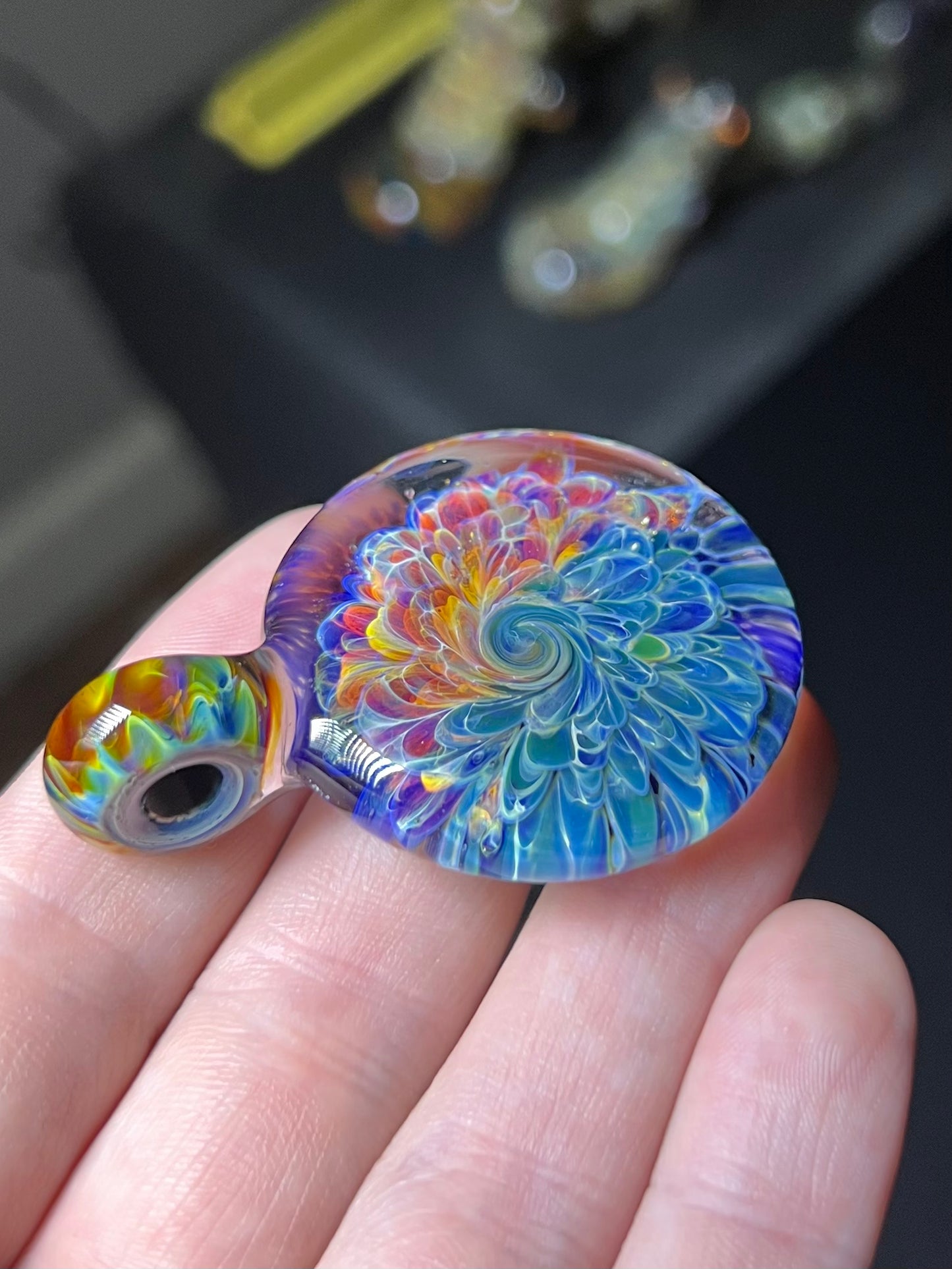 Color Burst Swirl Pendant #12