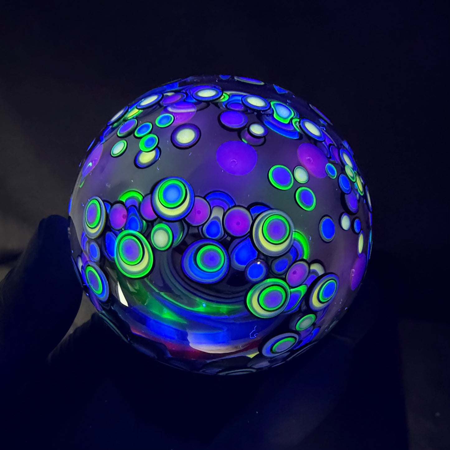 UV Black and White Opal Eater Cave Marble