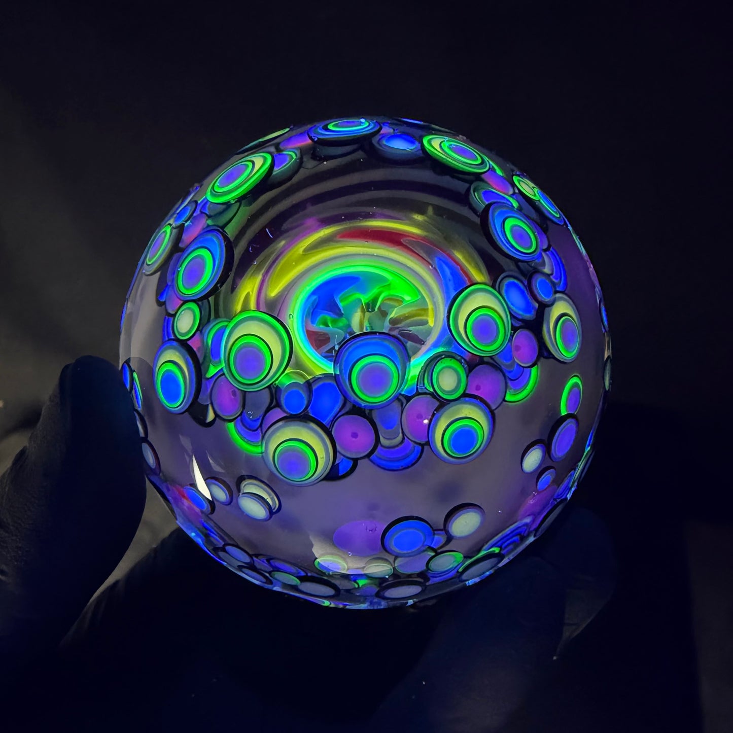 UV Black and White Opal Eater Cave Marble