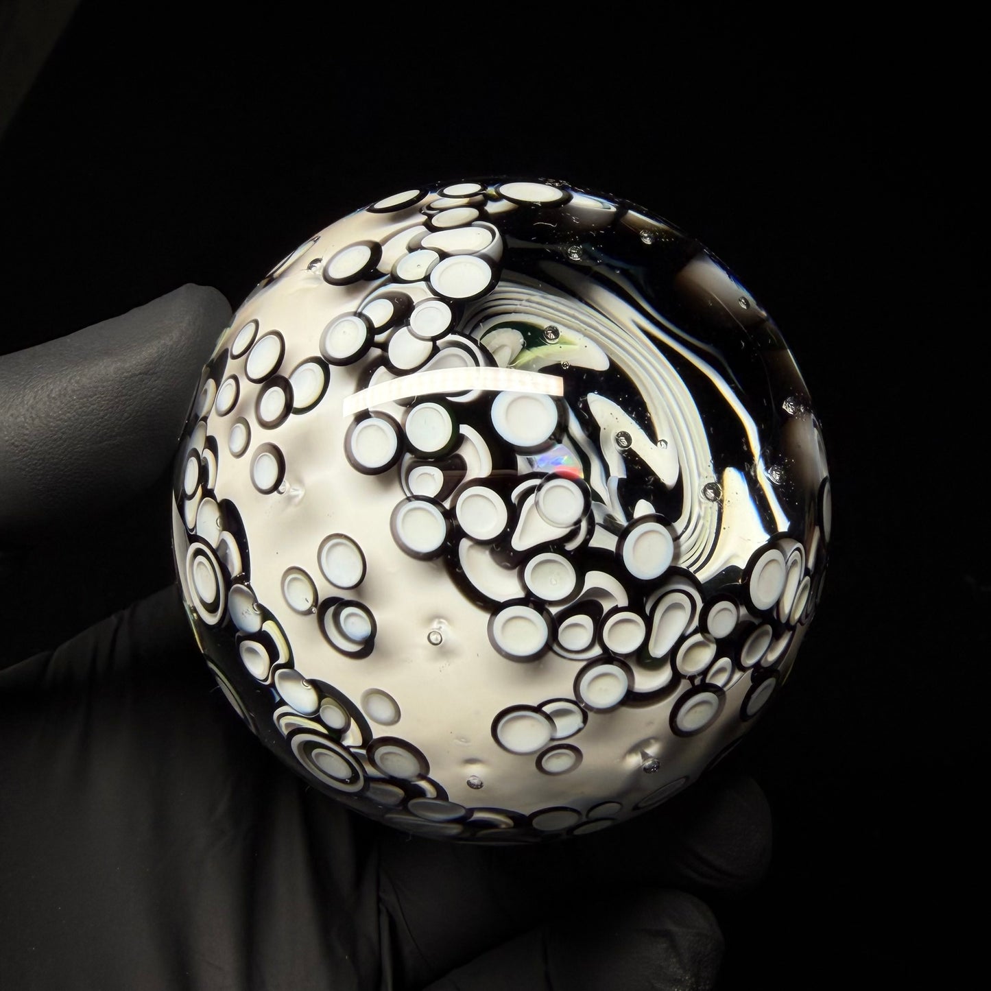 UV Black and White Opal Eater Cave Marble