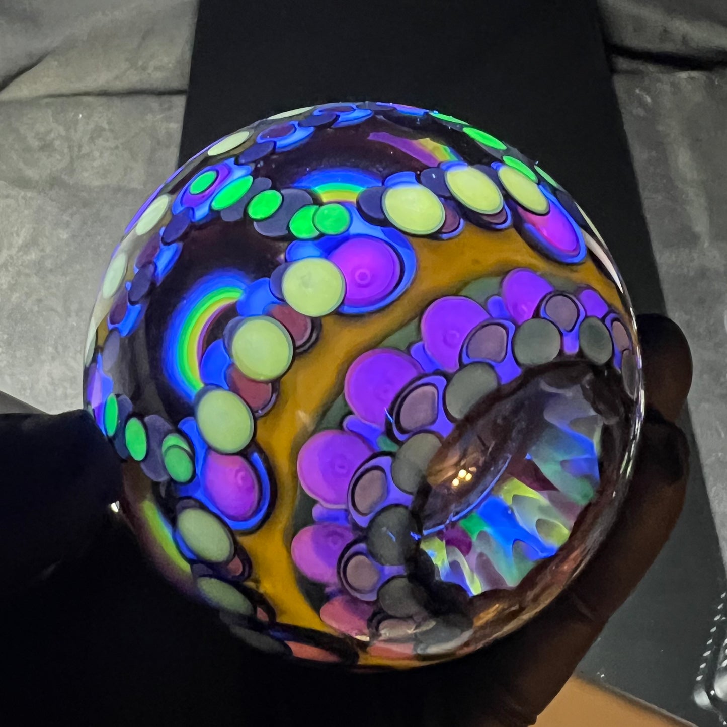 3 inch UV Opal Eater Cave Marble
