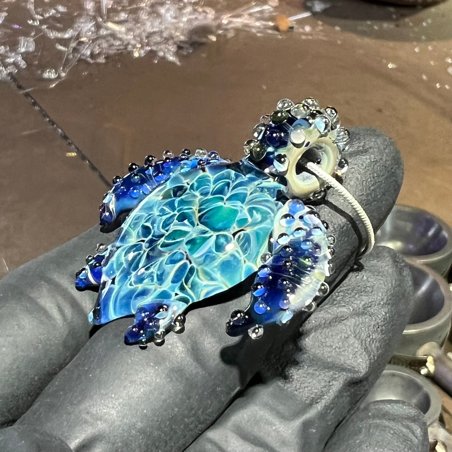 Marine Blue Sea Turtle Pendant 3