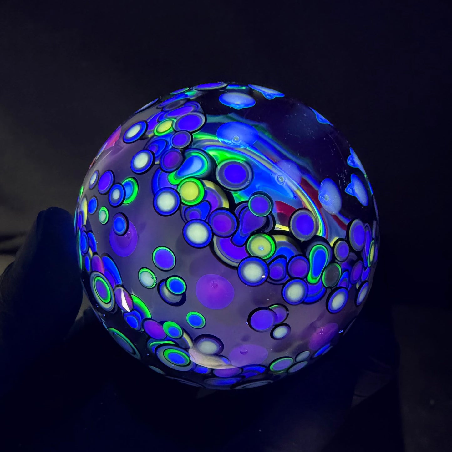 UV Black and White Opal Eater Cave Marble
