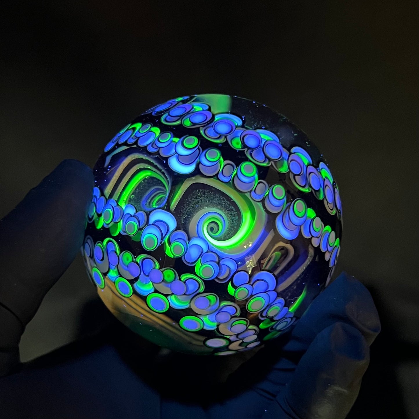 UV Black and White Opal Eater Cave Marble