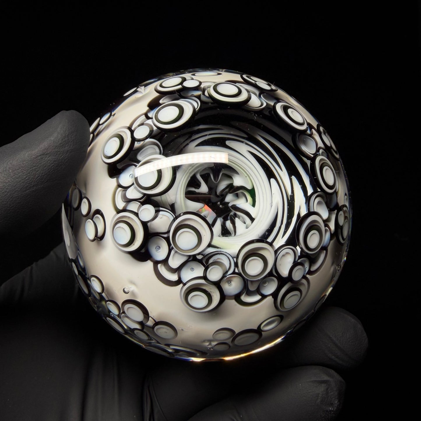 UV Black and White Opal Eater Cave Marble