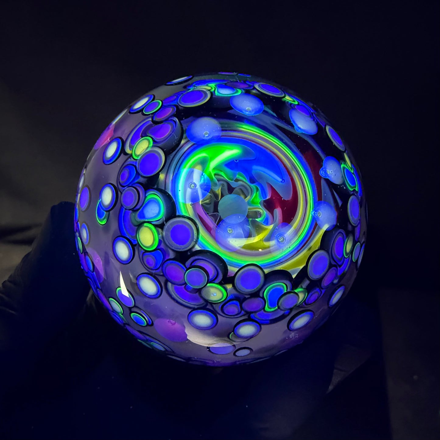 UV Black and White Opal Eater Cave Marble