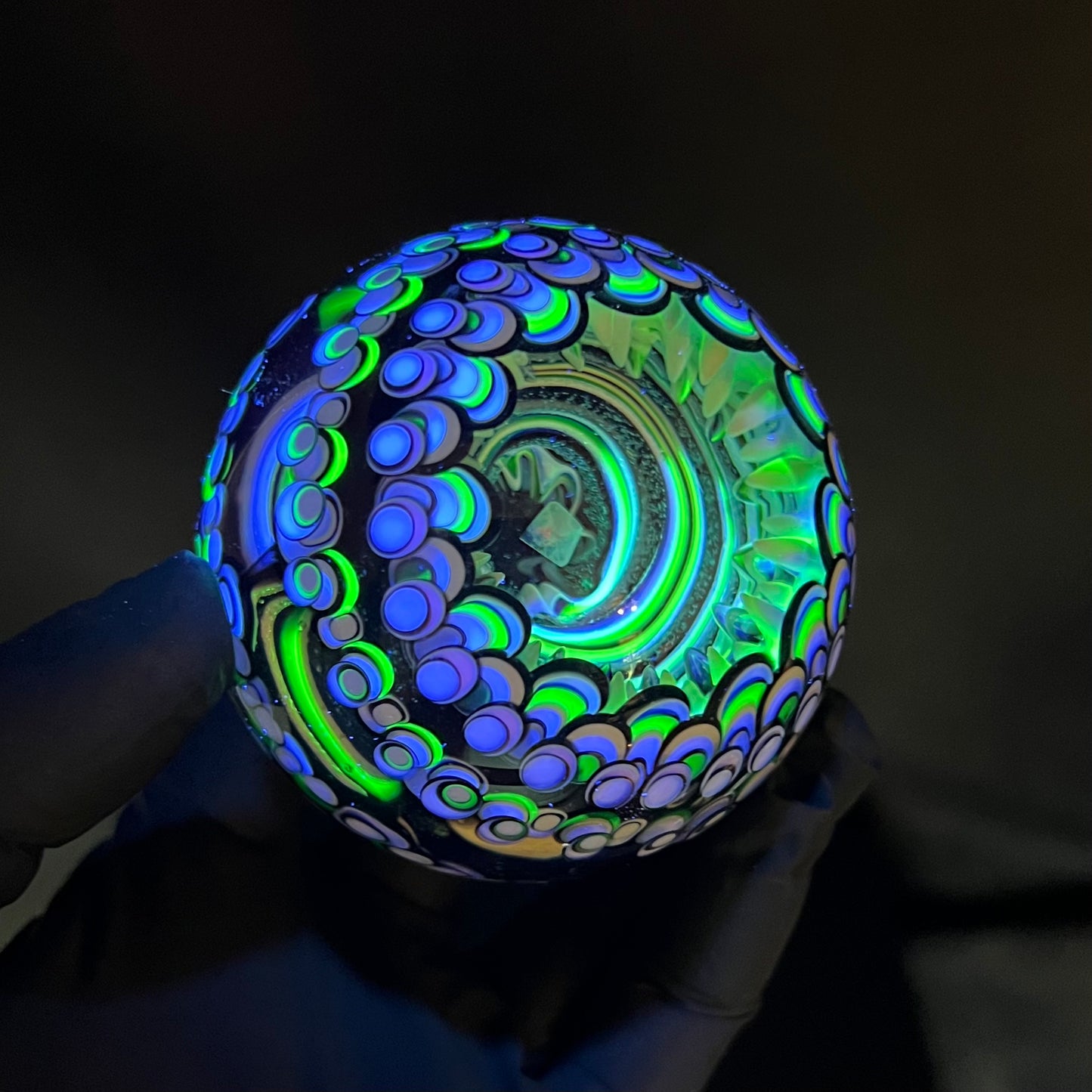 UV Black and White Opal Eater Cave Marble