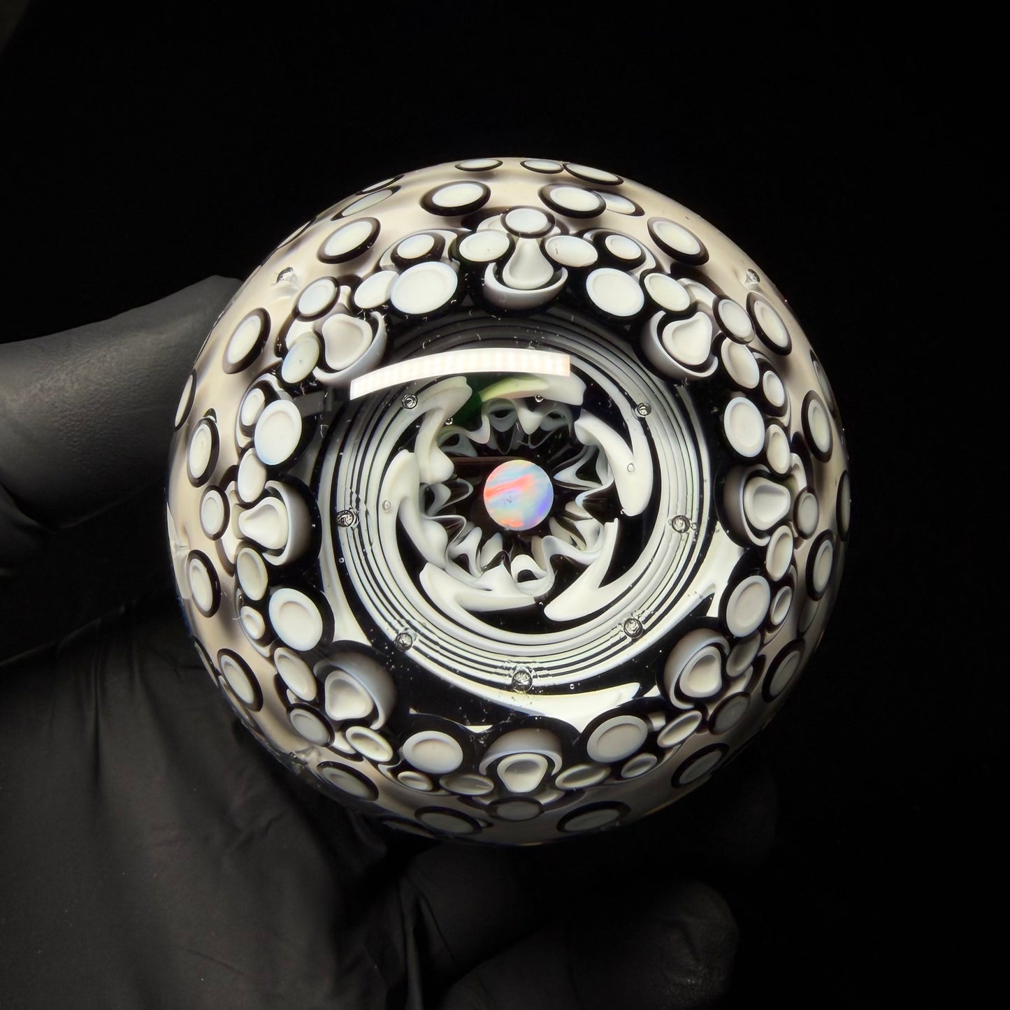 UV Black and White Opal Eater Cave Marble