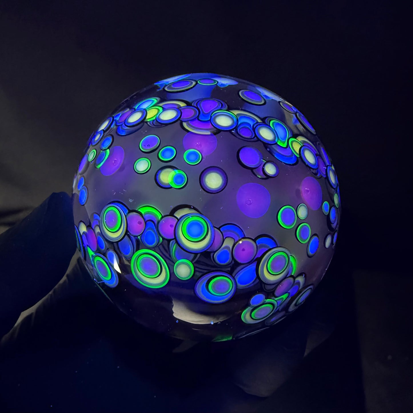UV Black and White Opal Eater Cave Marble