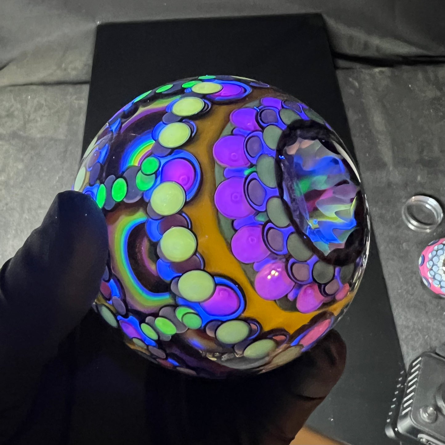 3 inch UV Opal Eater Cave Marble