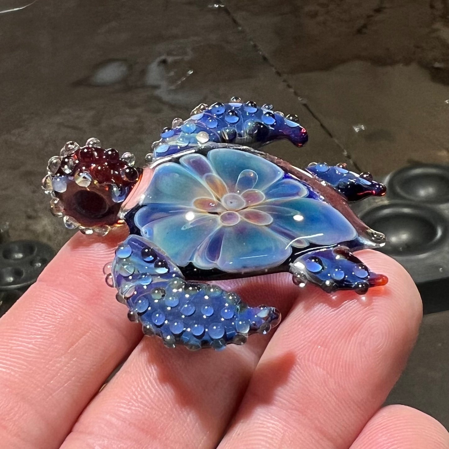 Flower Turtle Pendant