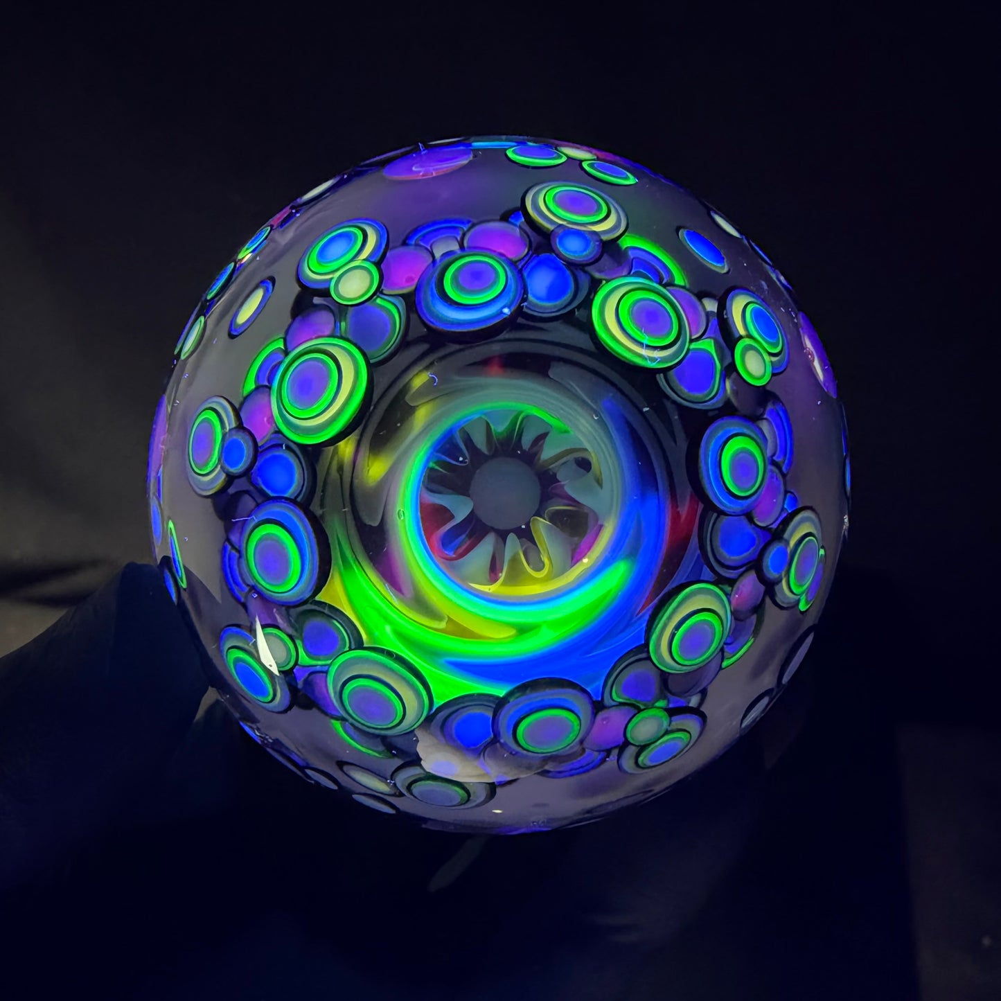 UV Black and White Opal Eater Cave Marble