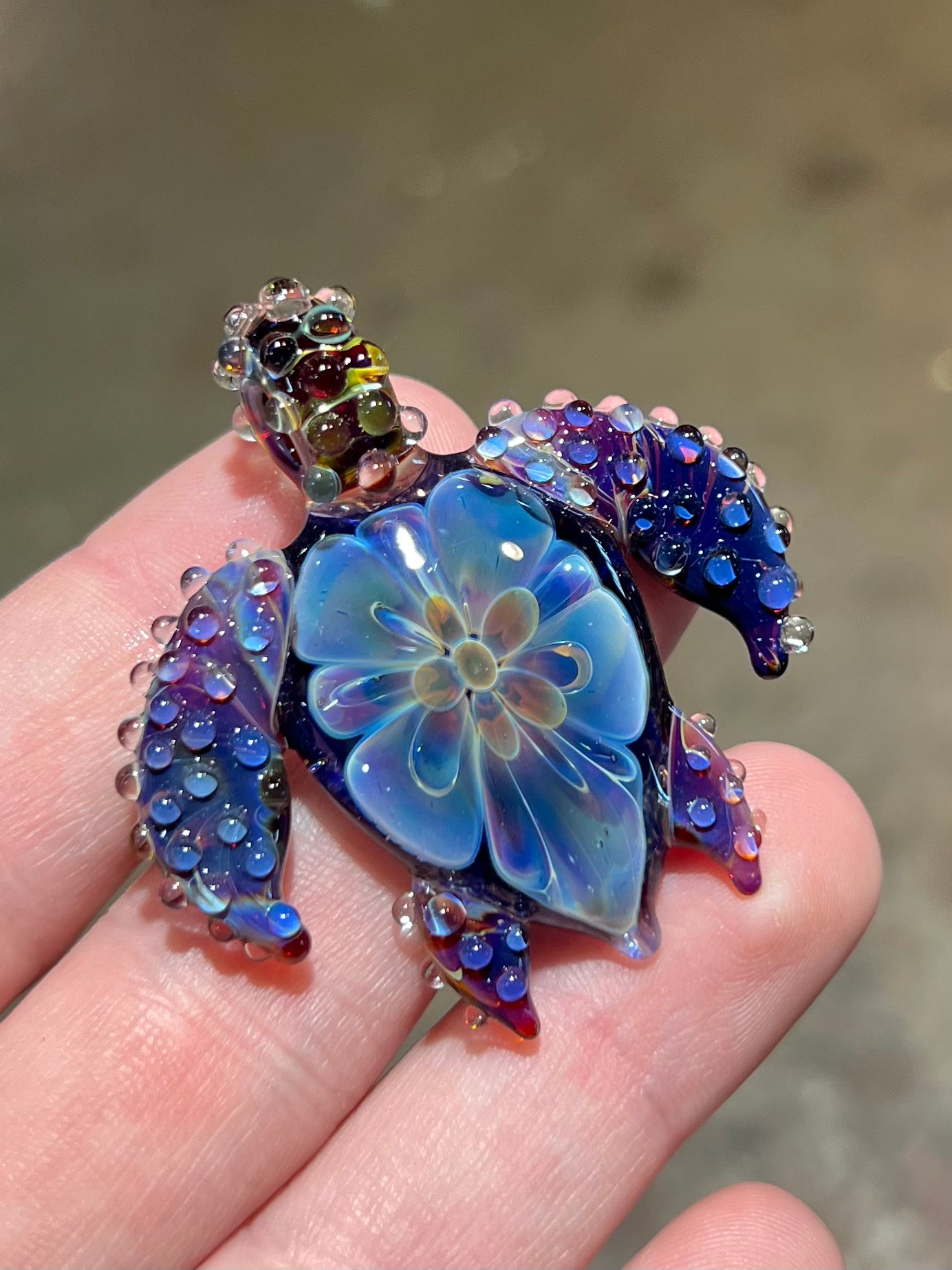 Flower Sea Turtle Pendant