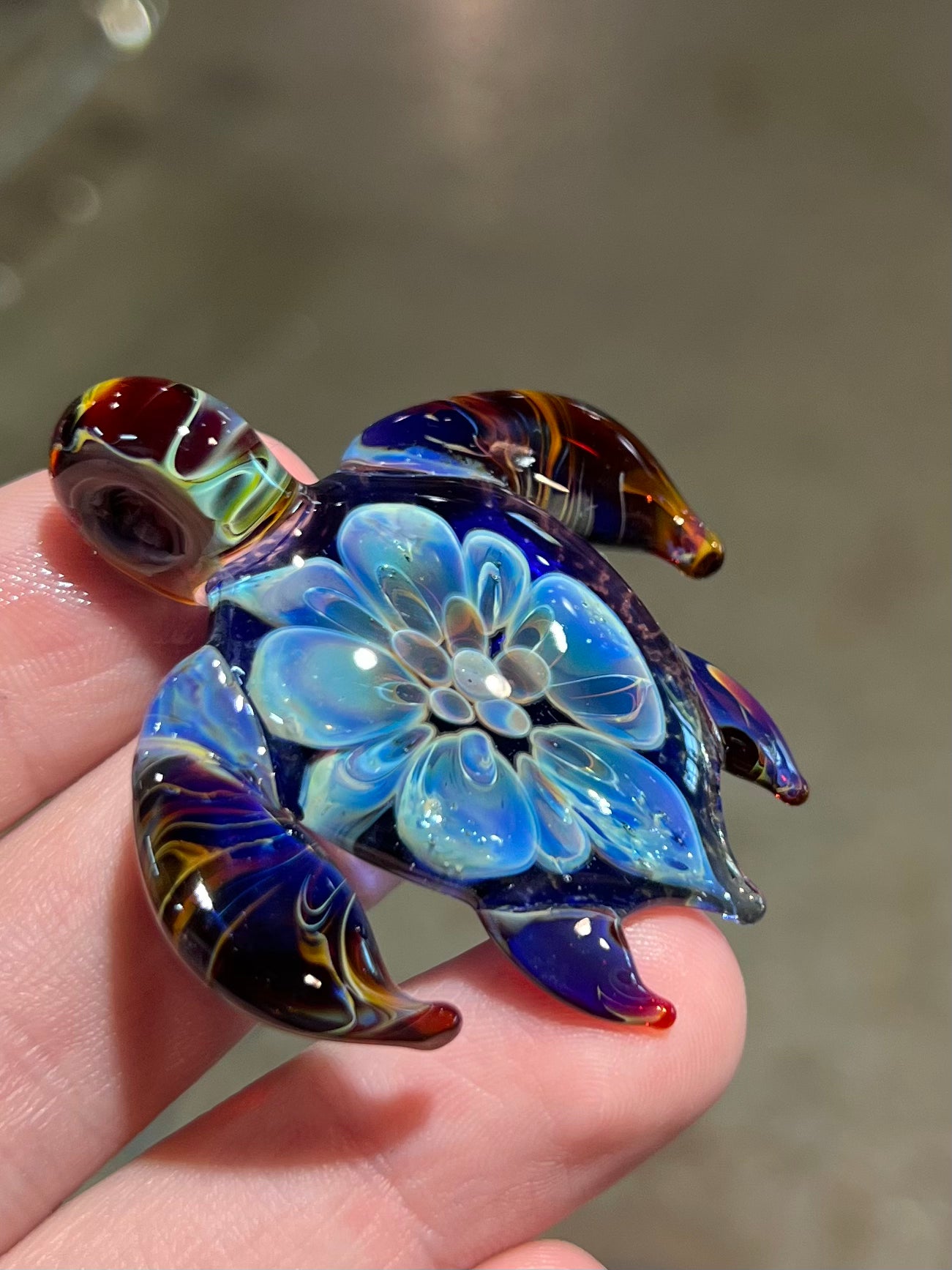 Flower Sea Turtle Pendant