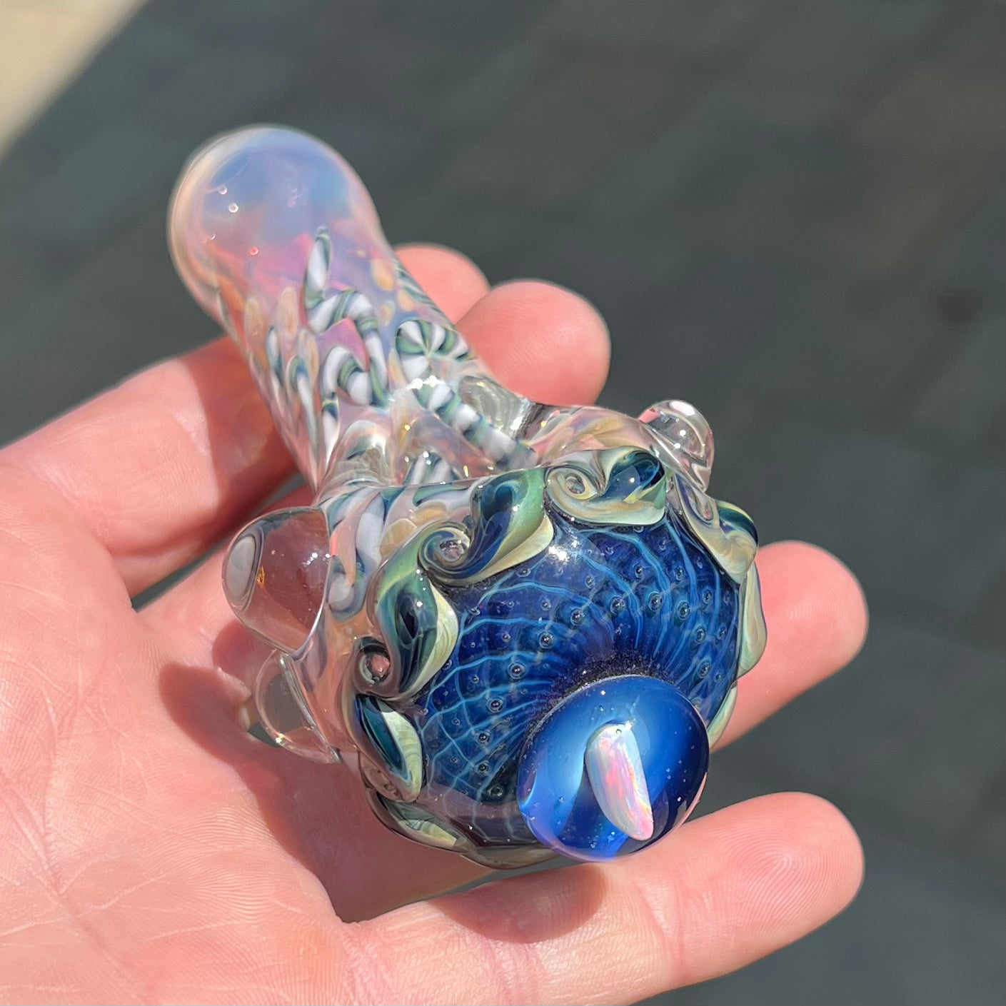Inside out Spoon with opal
